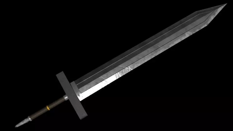 War-forged Greatsword Low-poly 3D model_0