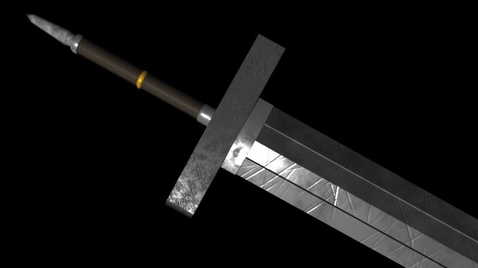 War-forged Greatsword Low-poly 3D model_1