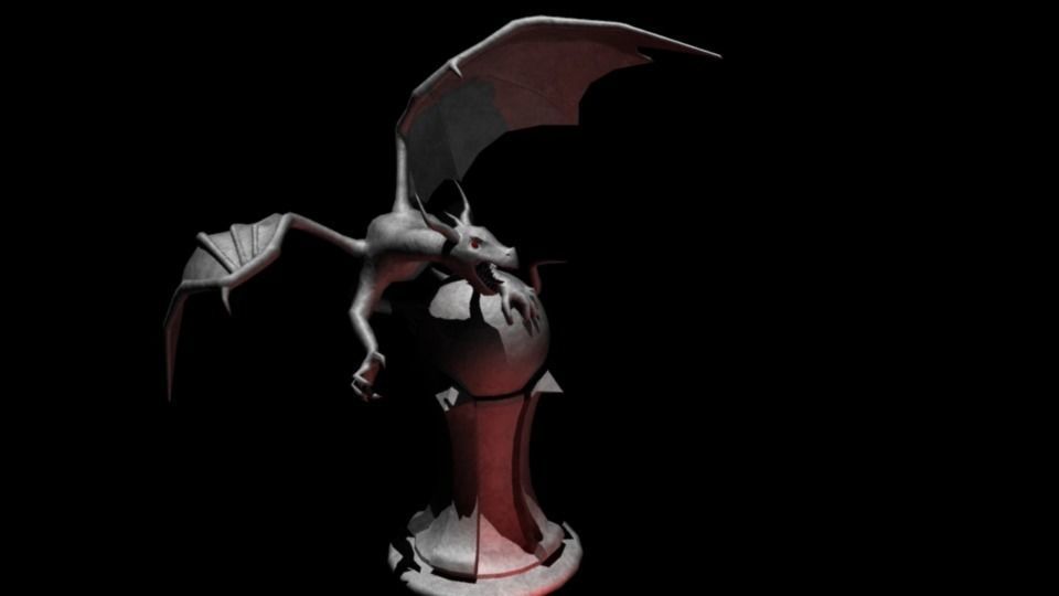 Dragon Statue low-poly Low-poly 3D model_5