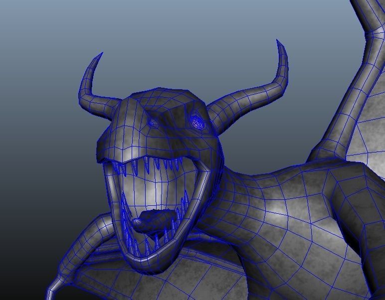 Dragon Statue low-poly Low-poly 3D model_12