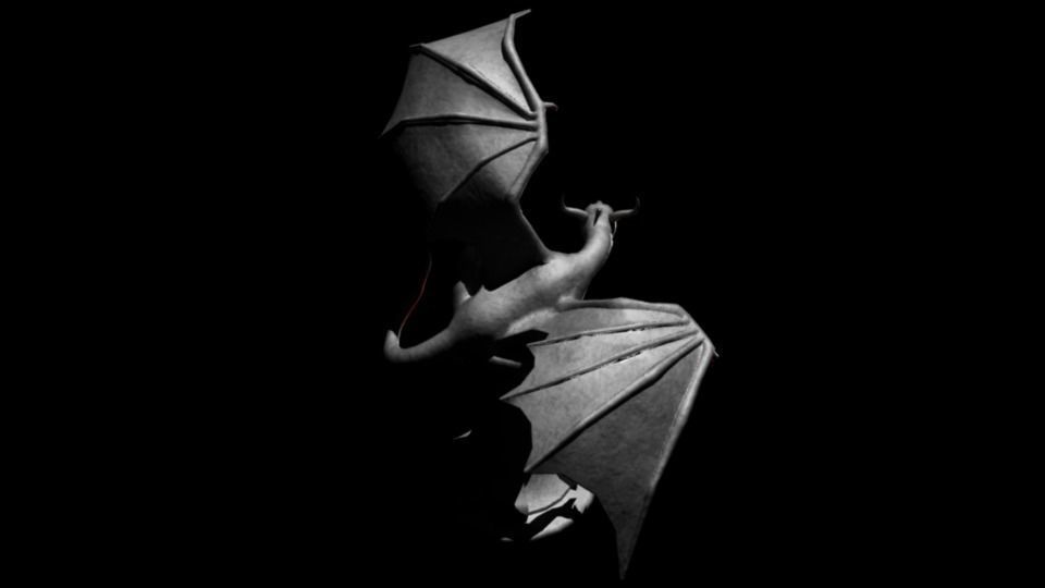 Dragon Statue low-poly Low-poly 3D model_8