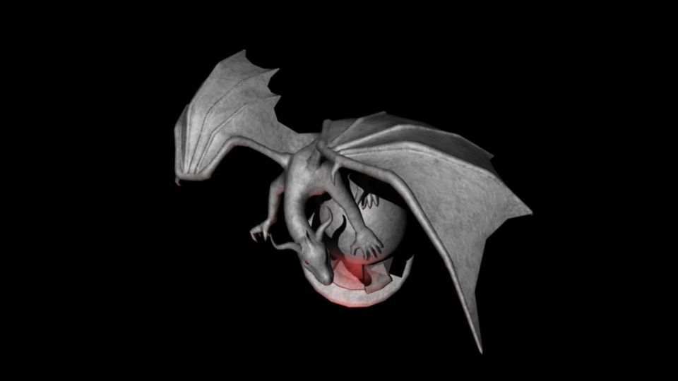 Dragon Statue low-poly Low-poly 3D model_7