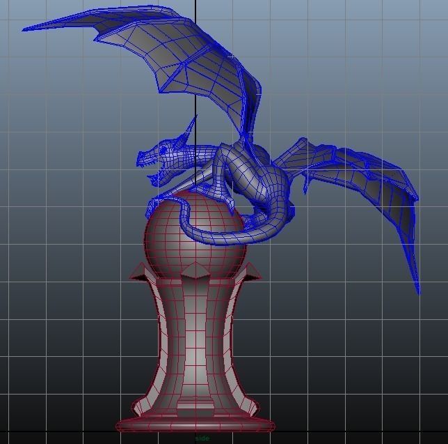 Dragon Statue low-poly Low-poly 3D model_11