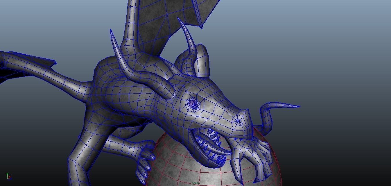 Dragon Statue low-poly Low-poly 3D model_15