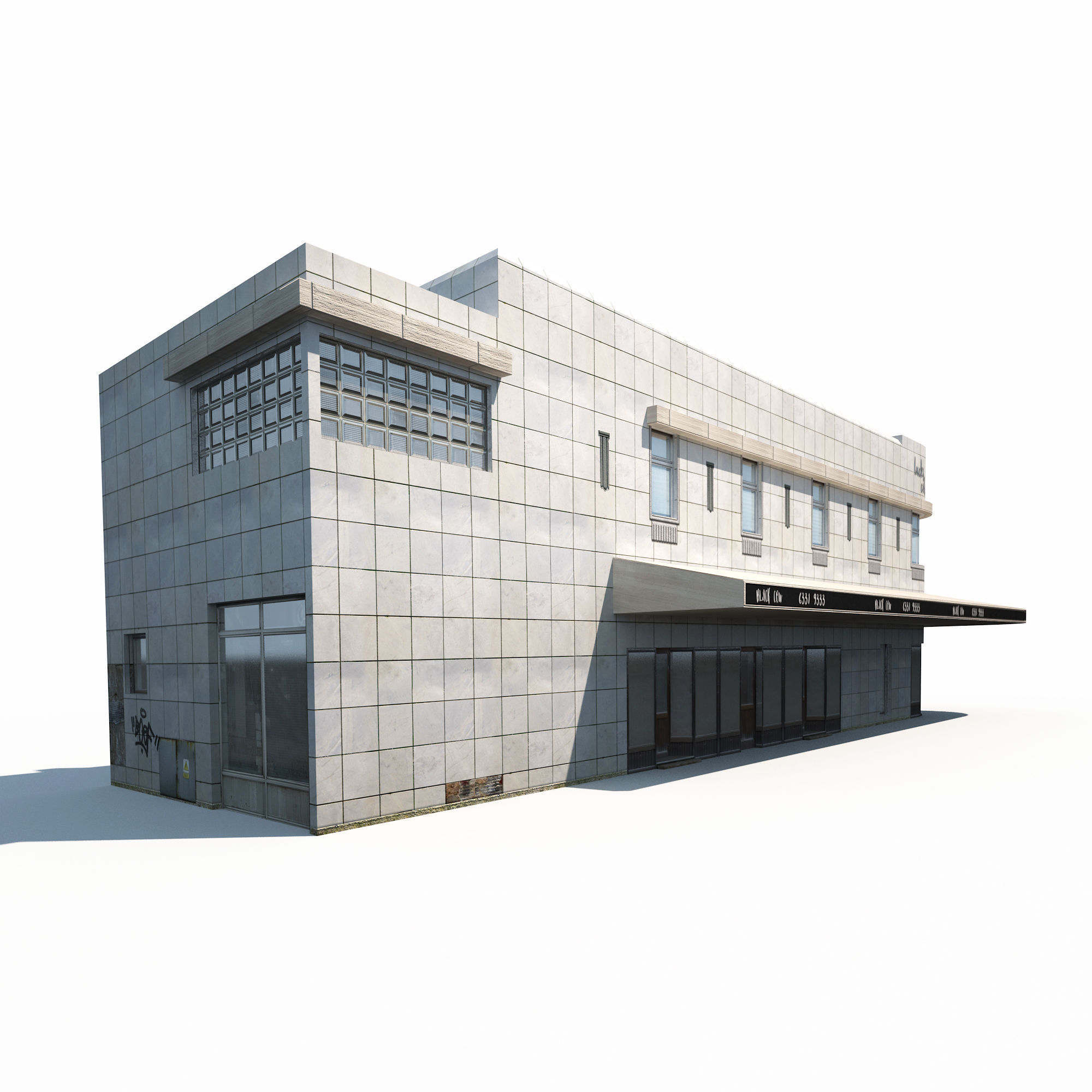 Restaurant Building 165 Low-poly 3D model_2