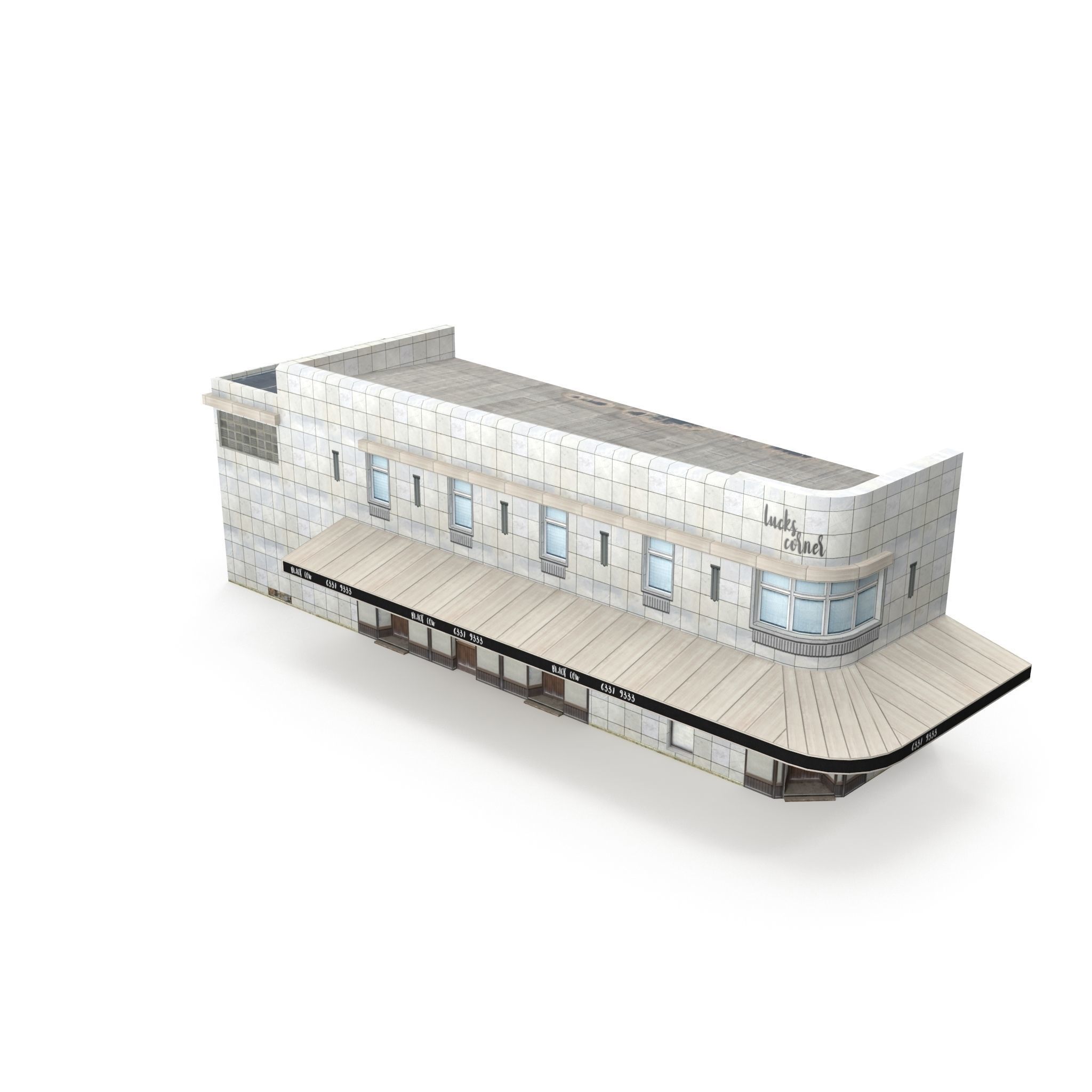 Restaurant Building 165 Low-poly 3D model_9