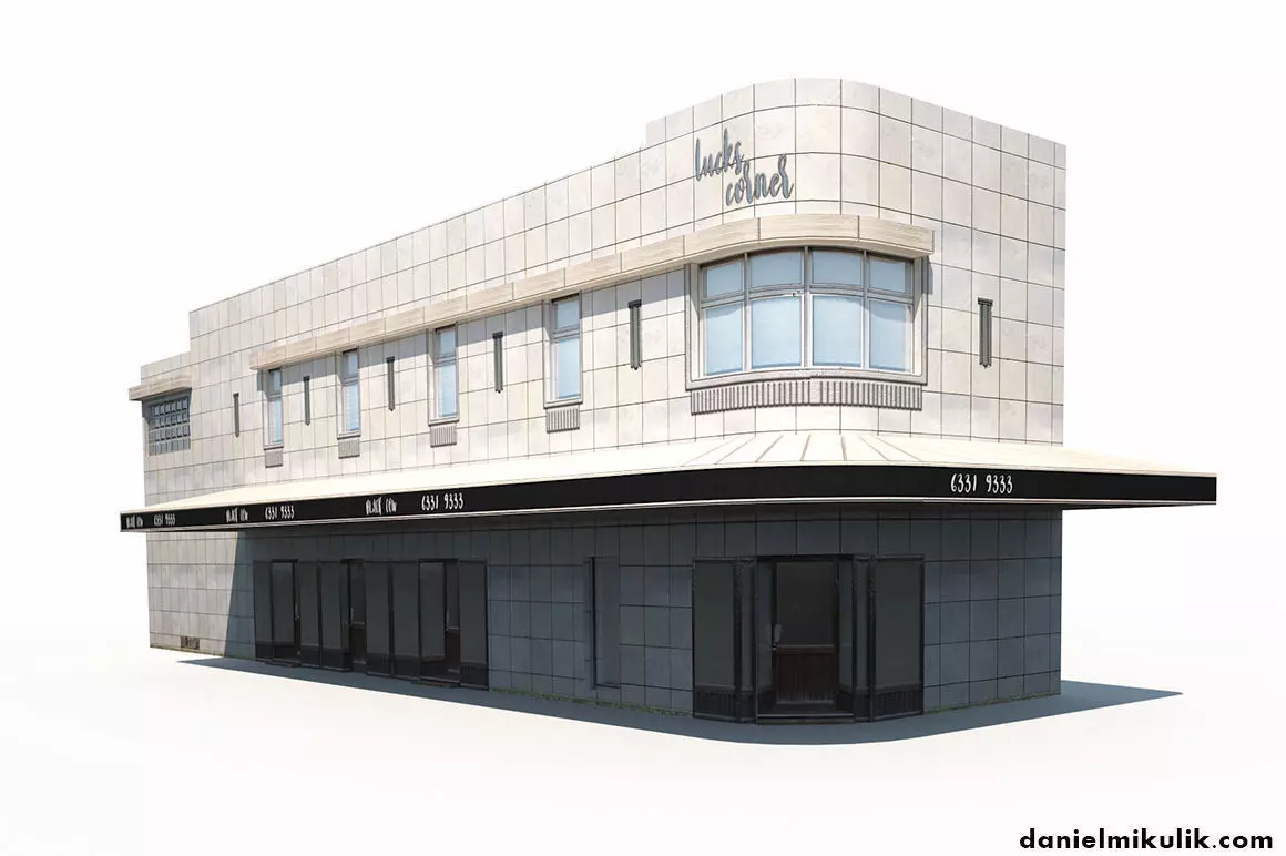 Restaurant Building 165 Low-poly 3D model_0