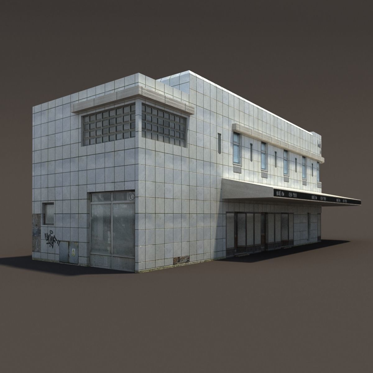 Restaurant Building 165 Low-poly 3D model_3