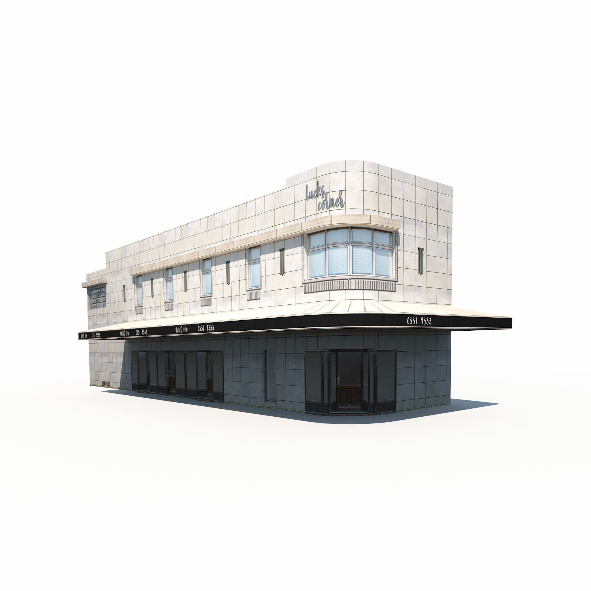 Restaurant Building 165 Low-poly 3D model_1