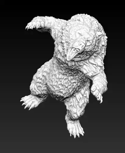 Angry grizzly bear 3D print model