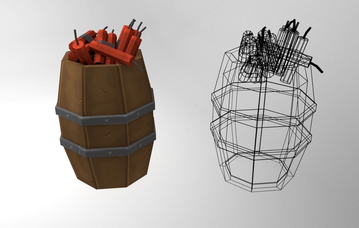 Low Poly Stylized Container Pack Low-poly 3D model_1