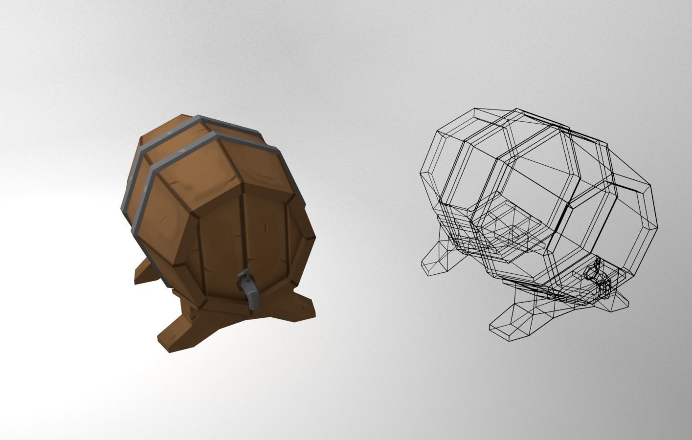 Low Poly Stylized Container Pack Low-poly 3D model_2