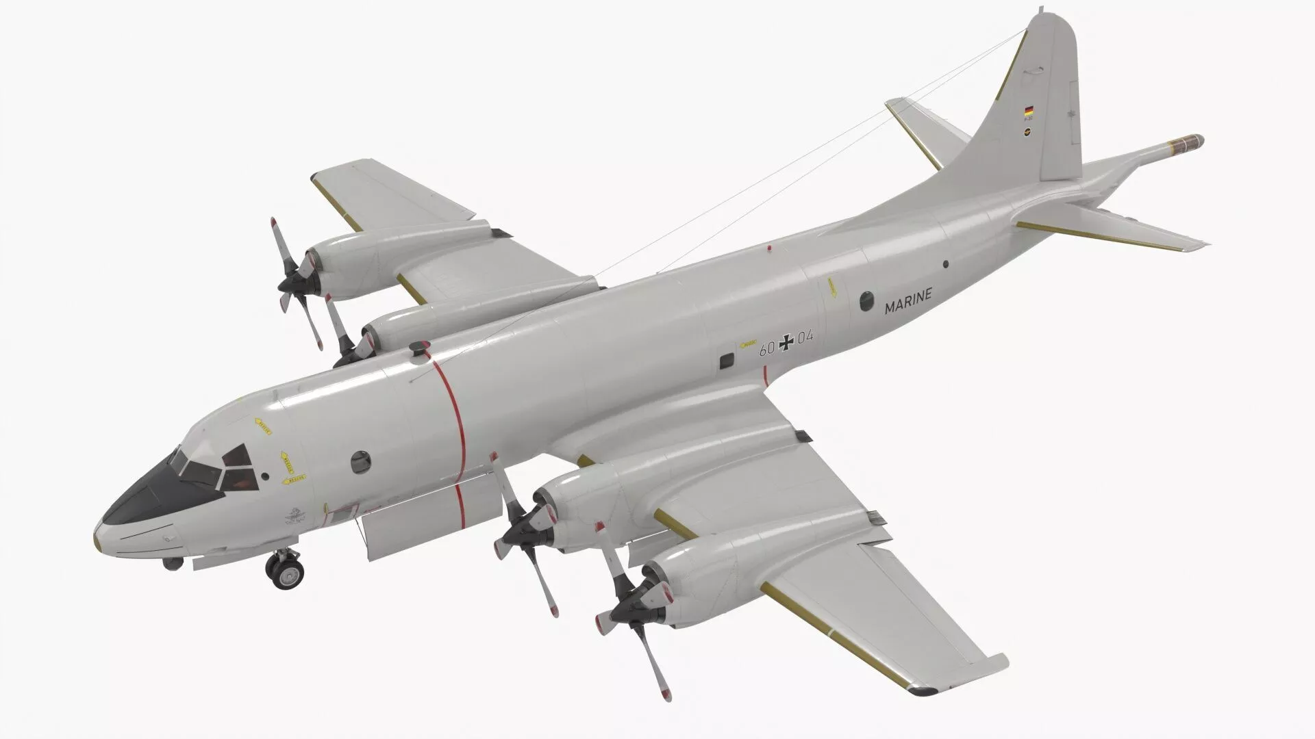 German Navy P3 Orion ASW Aircraft Rigged for Cinema 4D 3D model