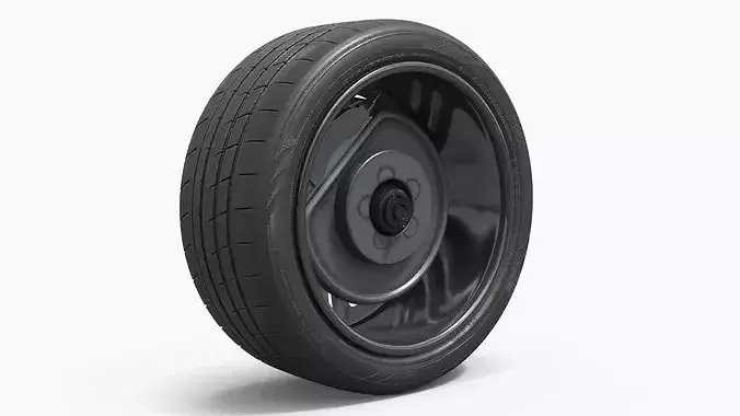 Wheel Hybrid Car with Low Profile Tire 3D model 5