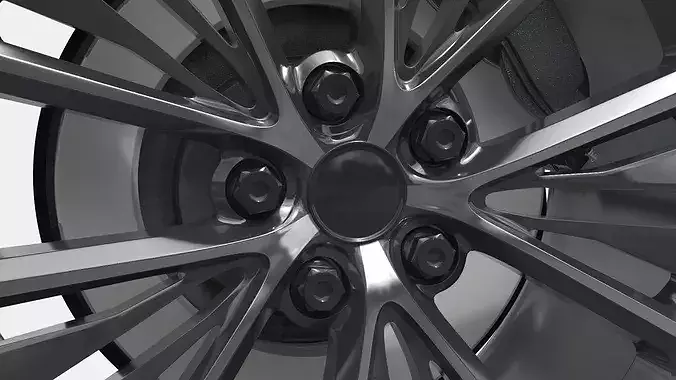 Wheel Hybrid Car with Low Profile Tire 3D model 7