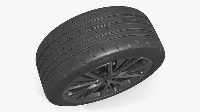 Wheel Hybrid Car with Low Profile Tire 3D model 6