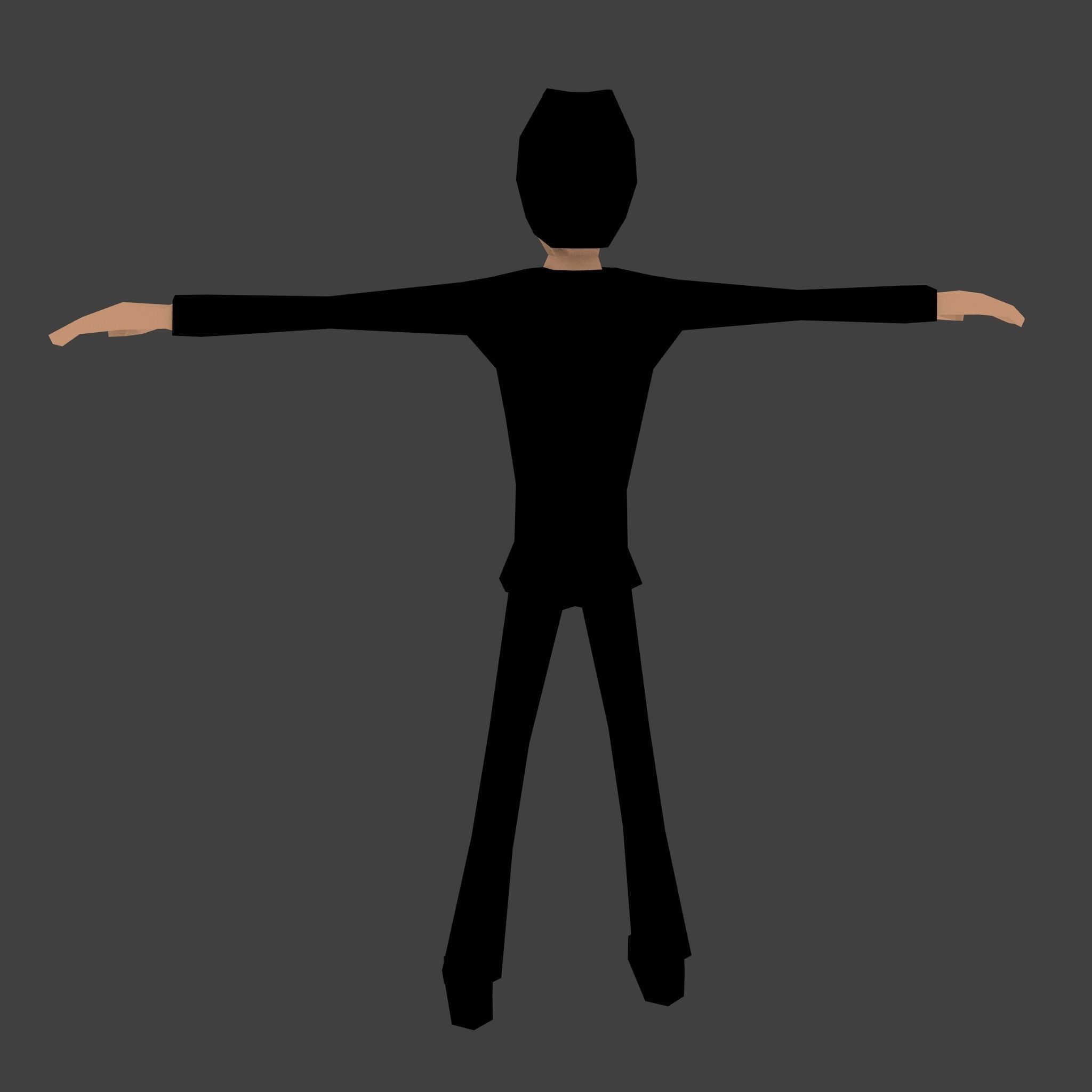 Lowpoly Animated Secret Agent Low-poly 3D model_3