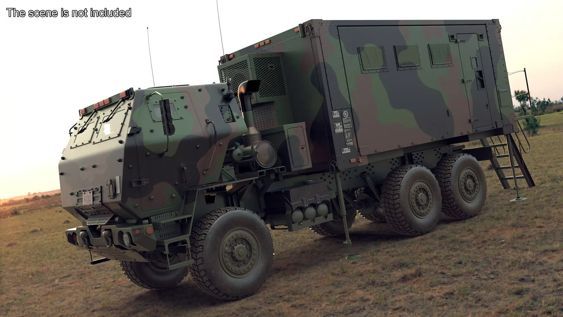 Military Transport Command Shelter Truck Rigged for Cinema 4D 3D model