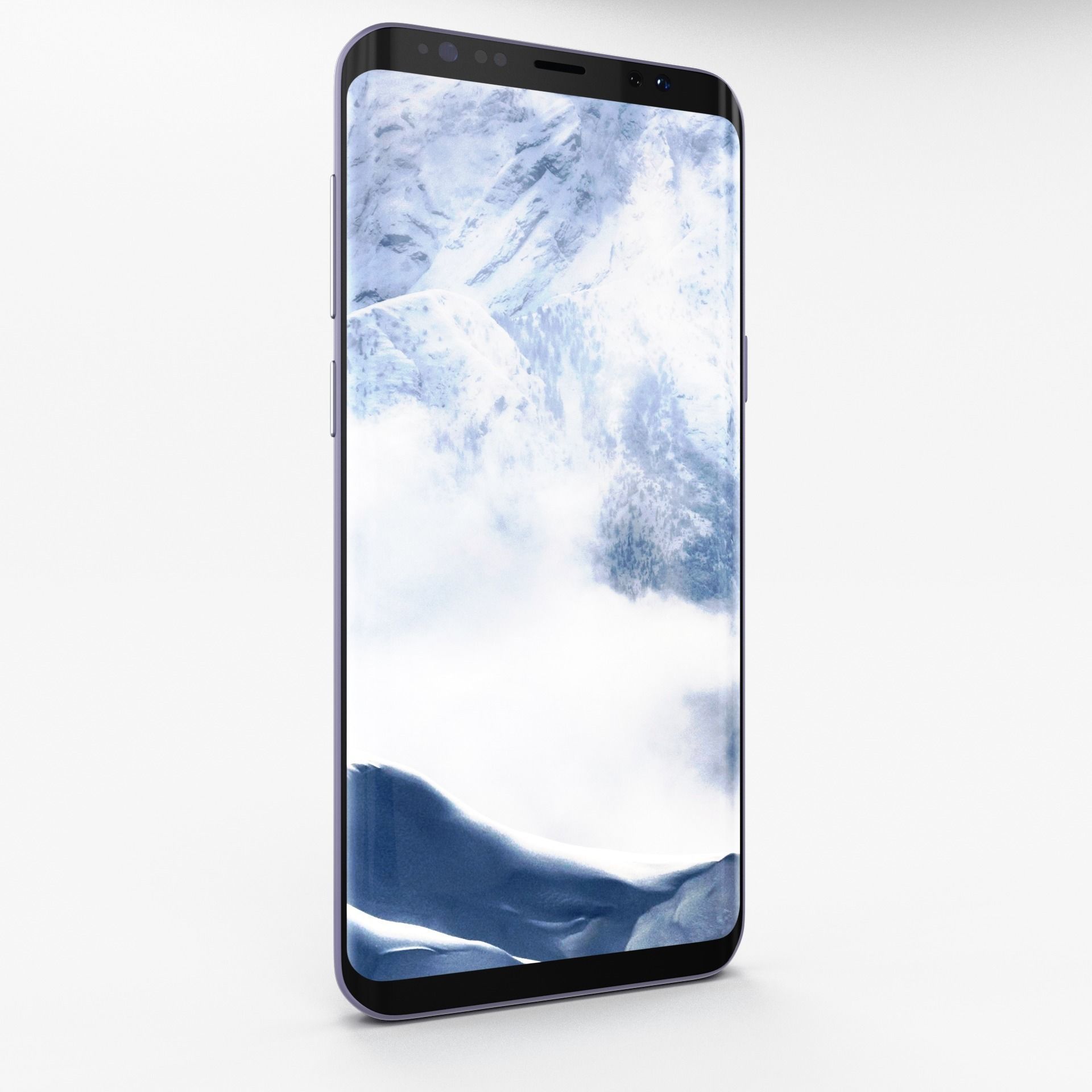 Samsung Galaxy S8 Plus Orchid Gray Low-poly 3D model_3