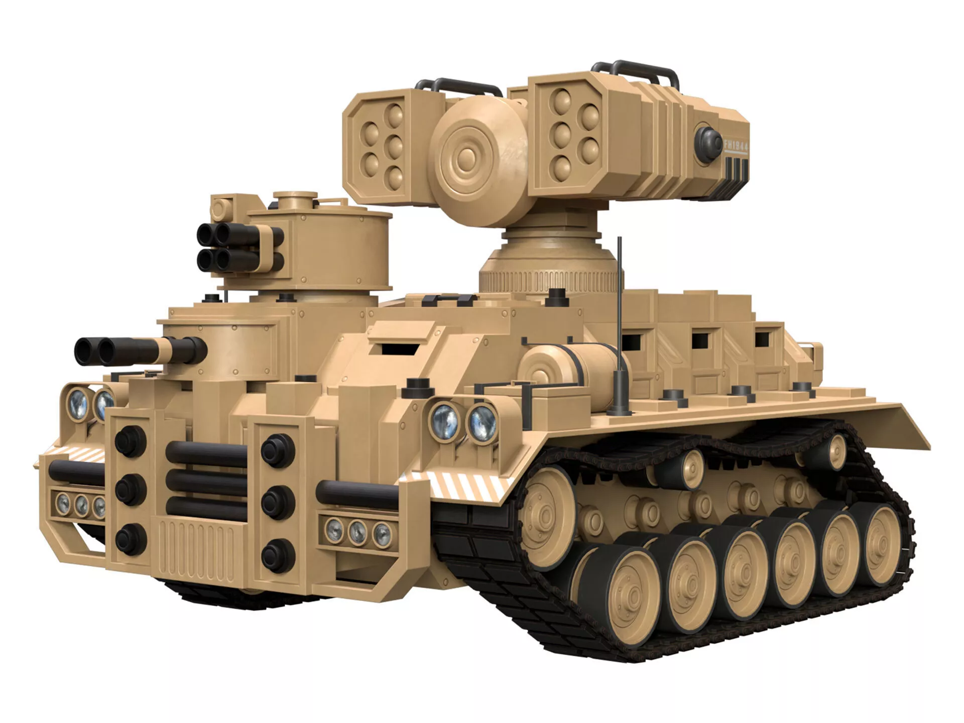 Tracked APC-1-Desert-Clean Low-poly 3D model