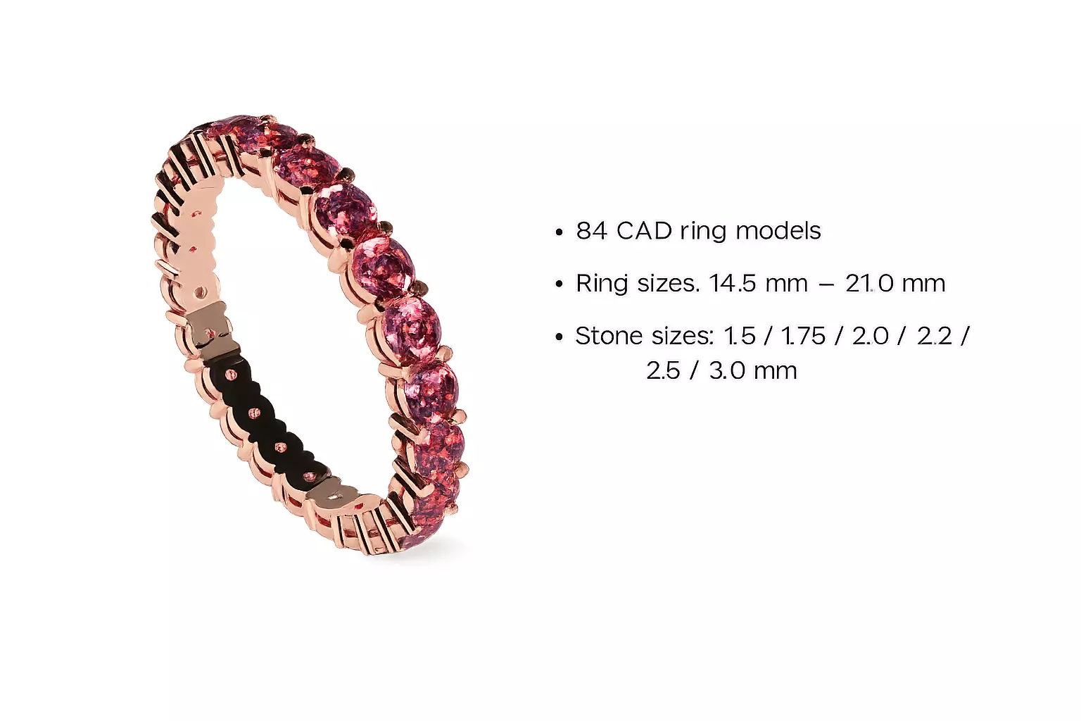 Eternity Diamond Ring Set 3D print model