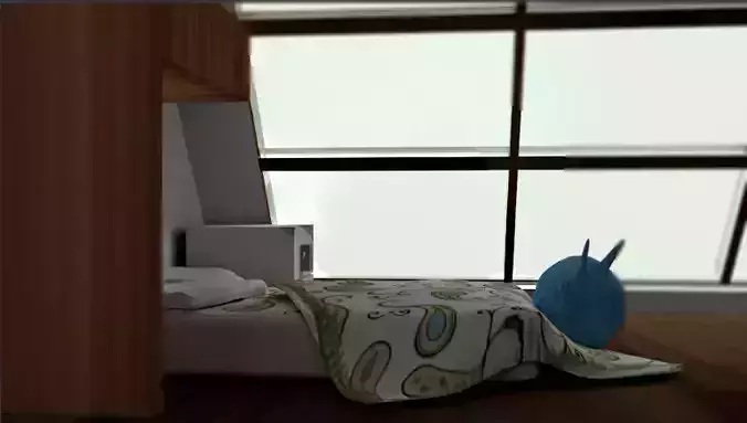 Bedroom bed with window