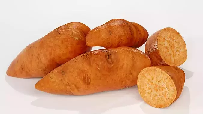 Realistic Sweet Potato 3D Model PBR Texture Food Asset Low-poly 3D model 6