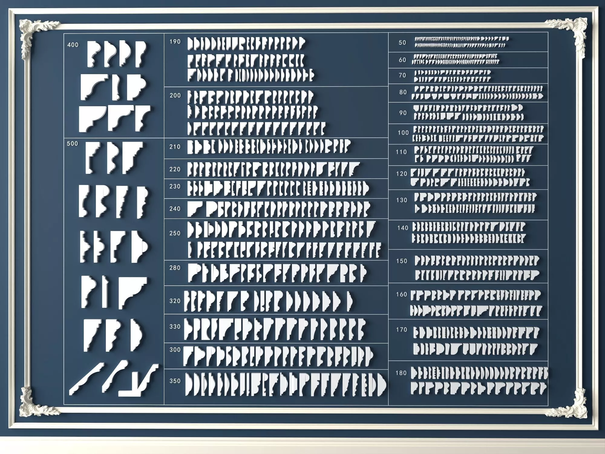 Classic Architectural Moldings Profile Kitbash Collection 3D model
