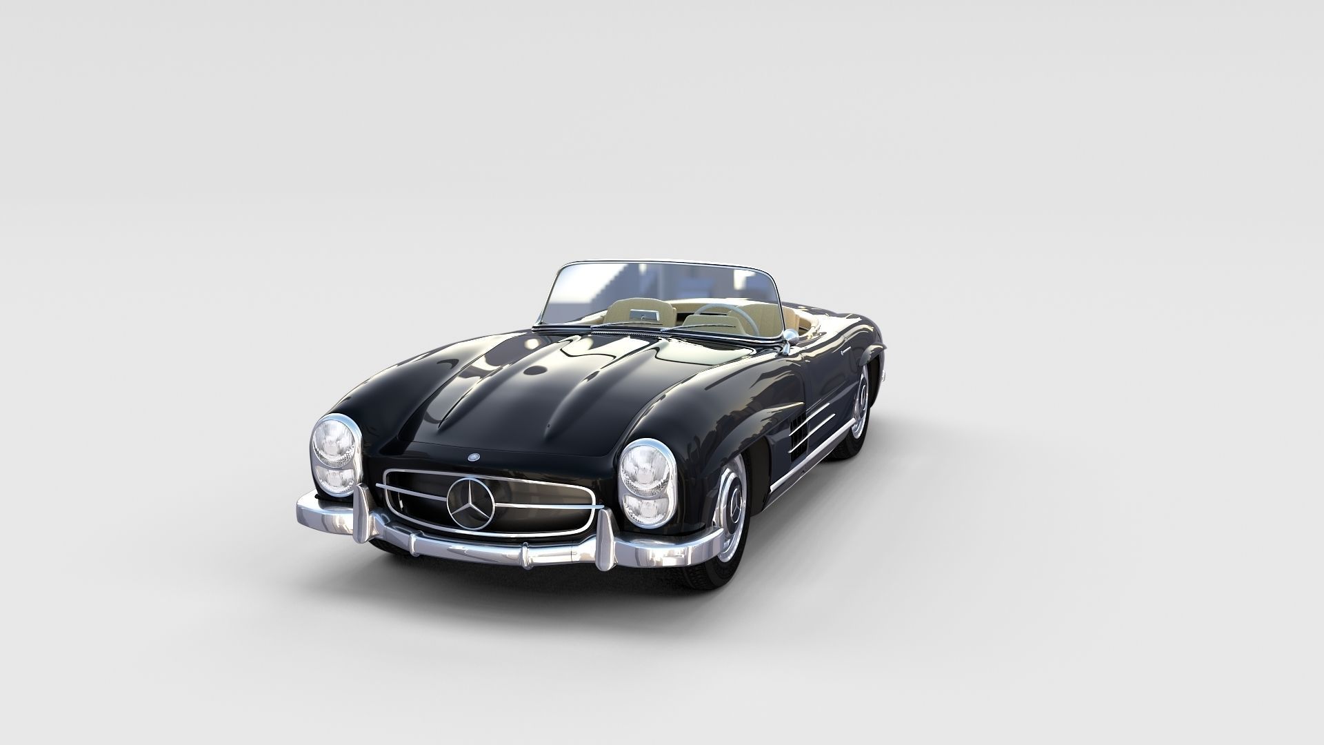 Mercedes 300SL with interior Pack 3D model_4