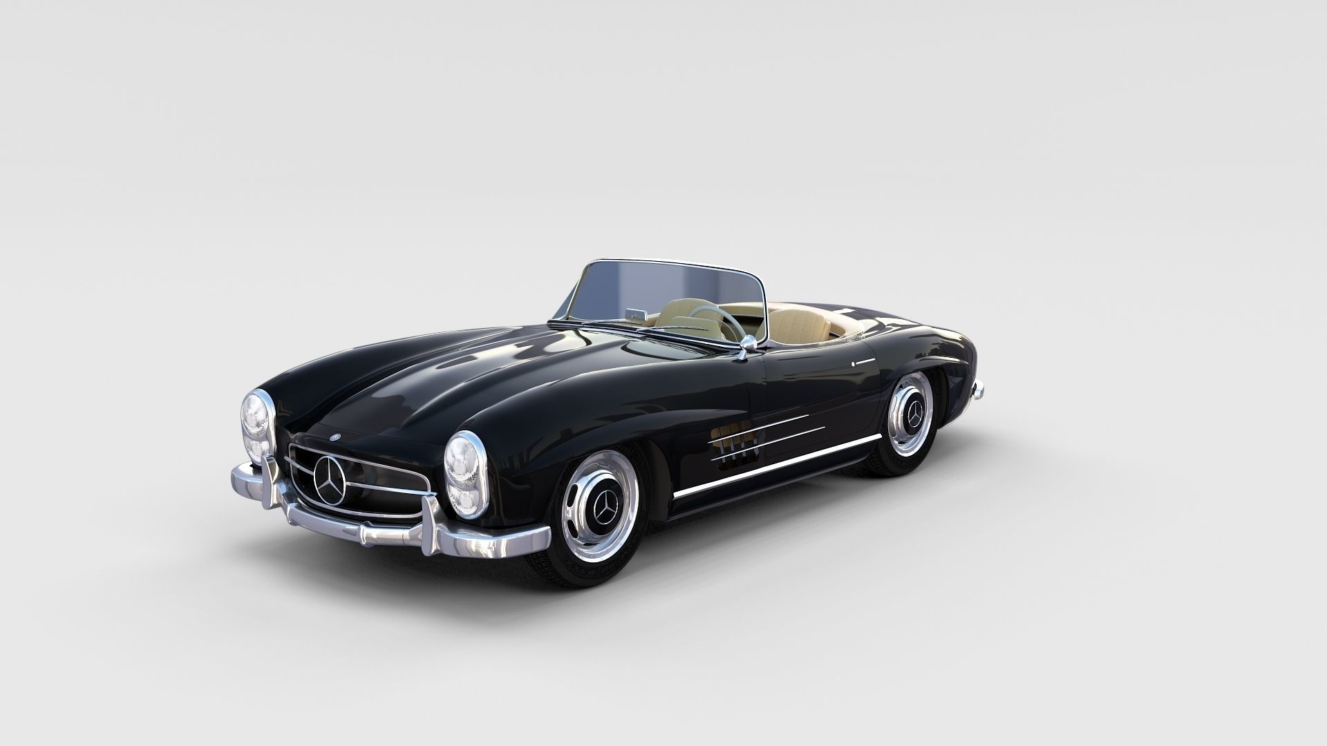 Mercedes 300SL with interior Pack 3D model_10