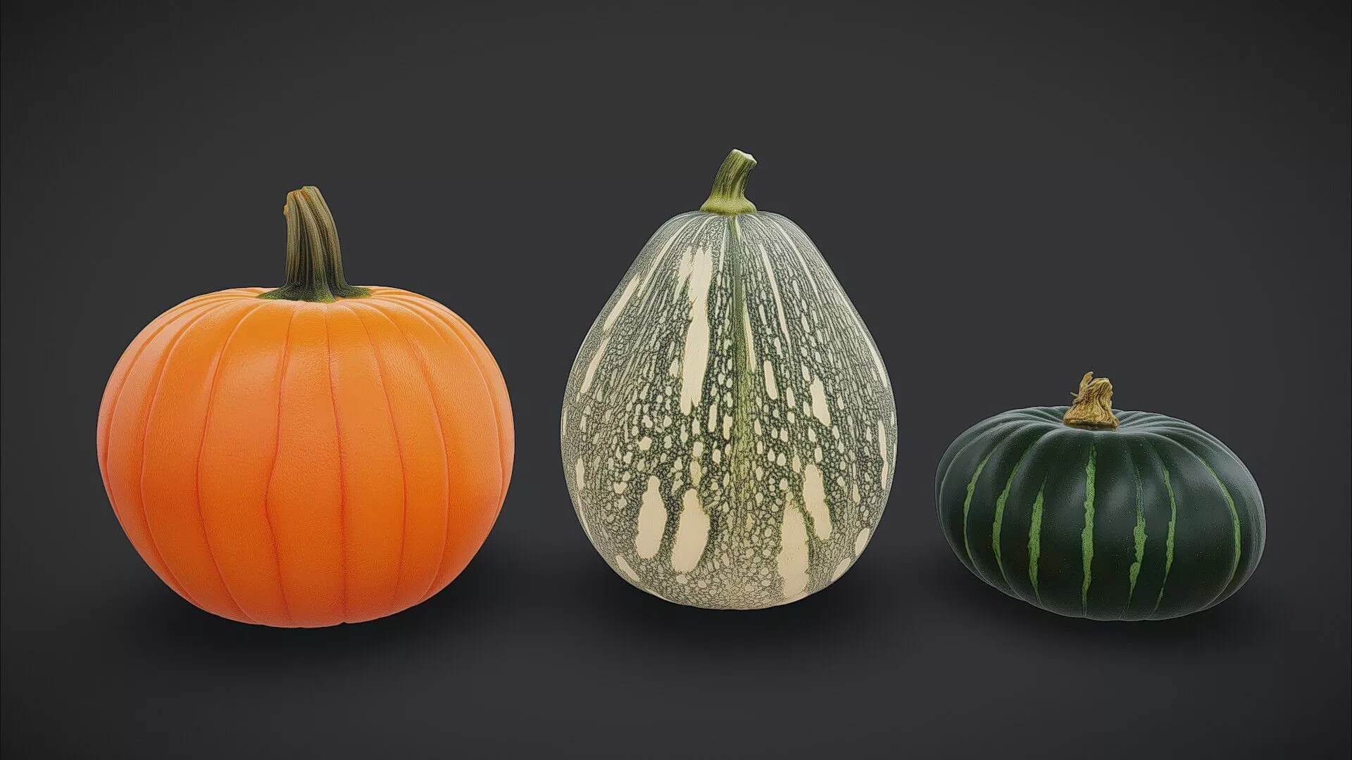 Photorealistic Pumpkin Bundle - 3 Models 3D model