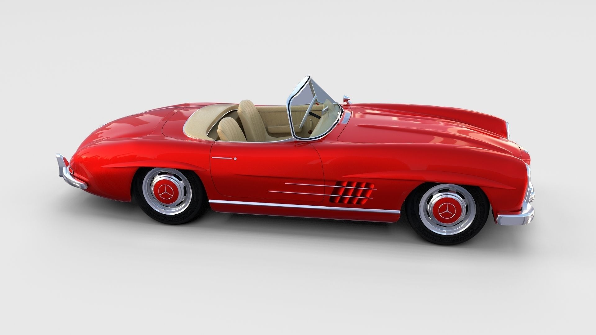 Mercedes 300SL with chassis Pack 3D model_43