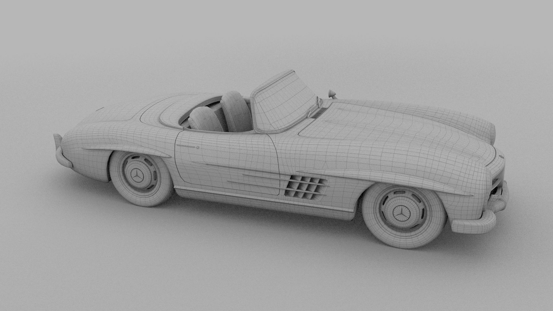 Mercedes 300SL with chassis Pack 3D model_32