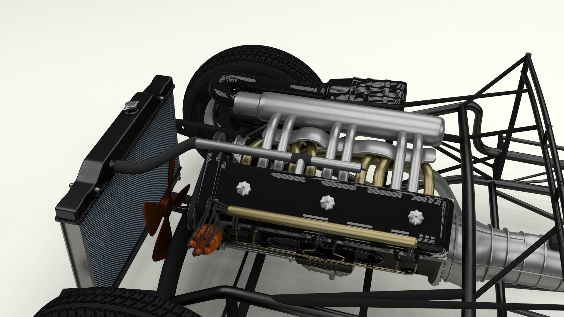 Mercedes 300SL with chassis Pack 3D model_50