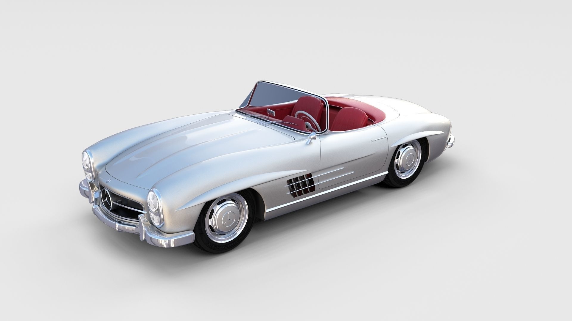 Mercedes 300SL with chassis Pack 3D model_51