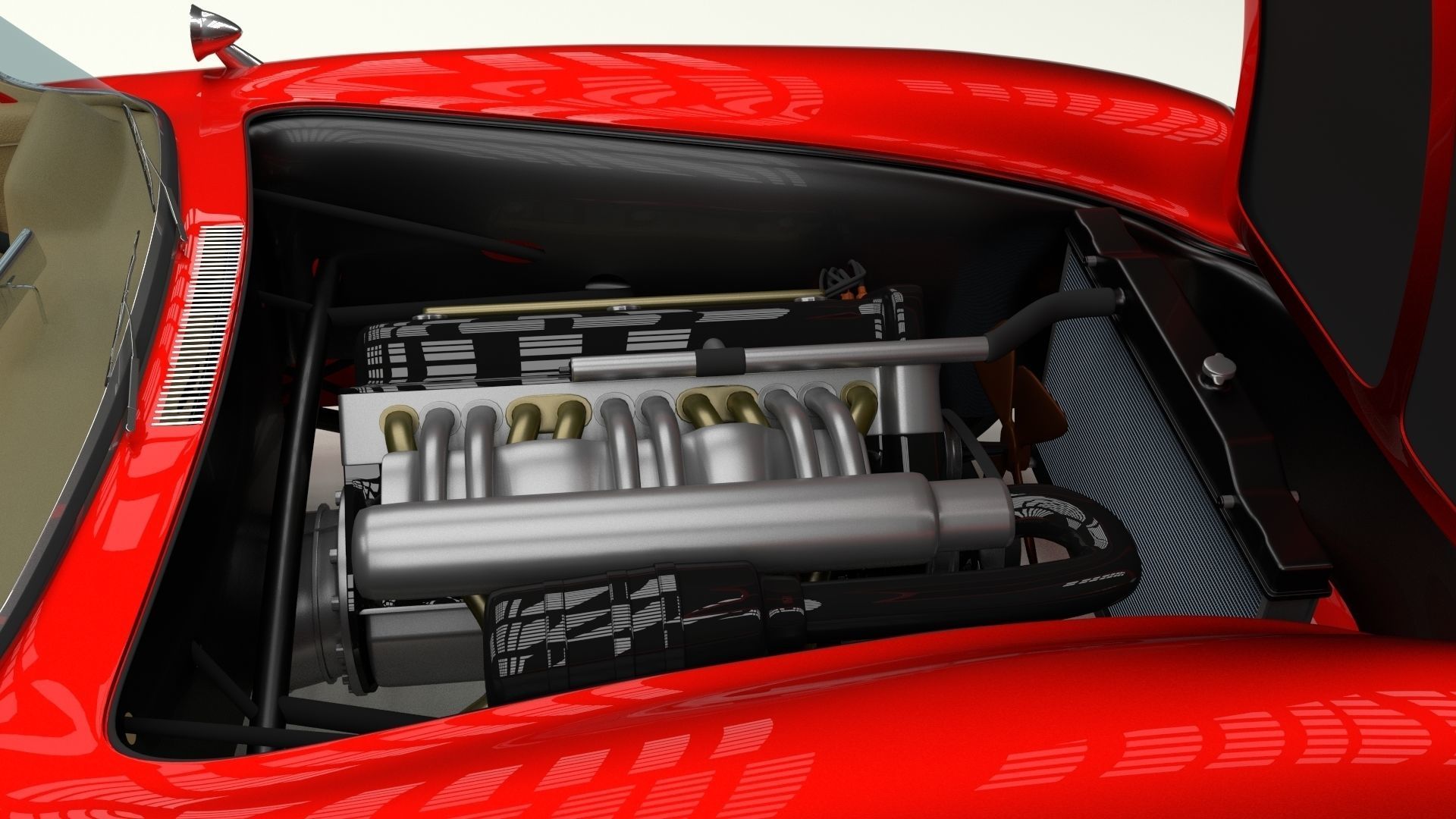 Mercedes 300SL with chassis Pack 3D model_45