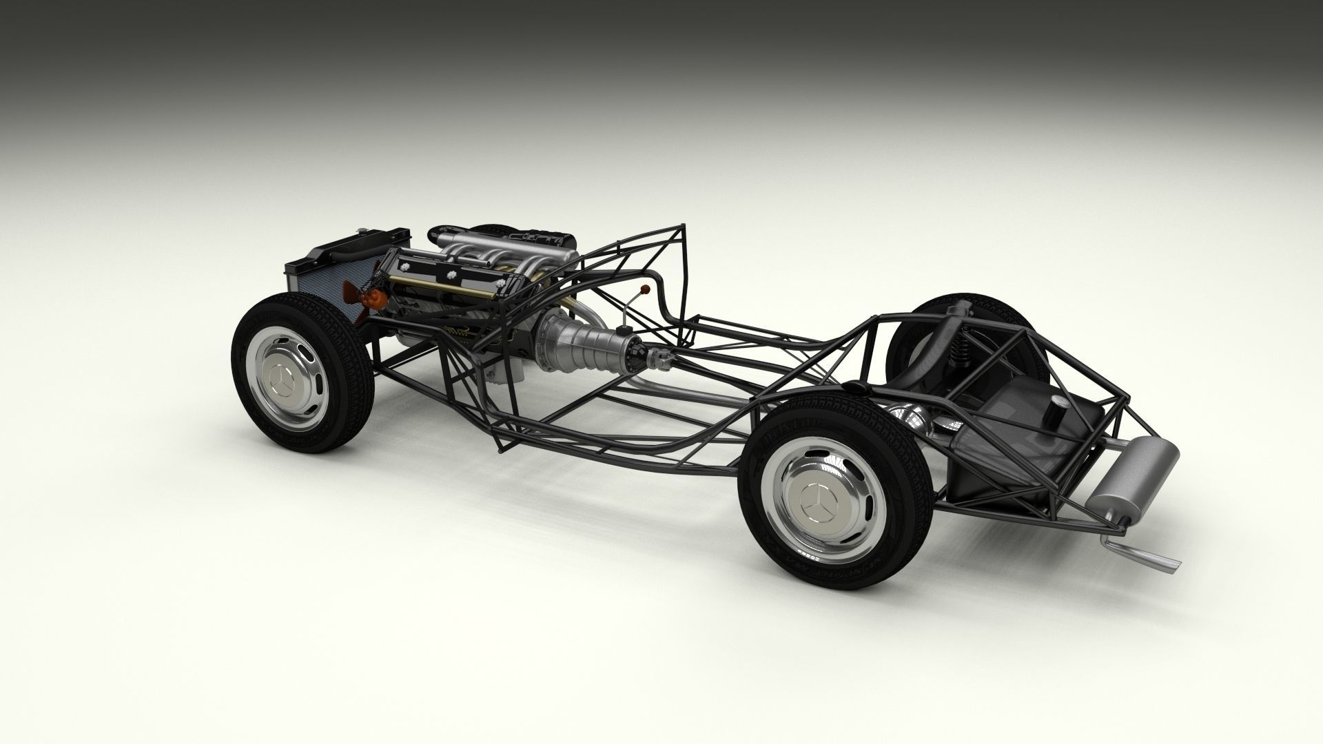 Mercedes 300SL with chassis Pack 3D model_41