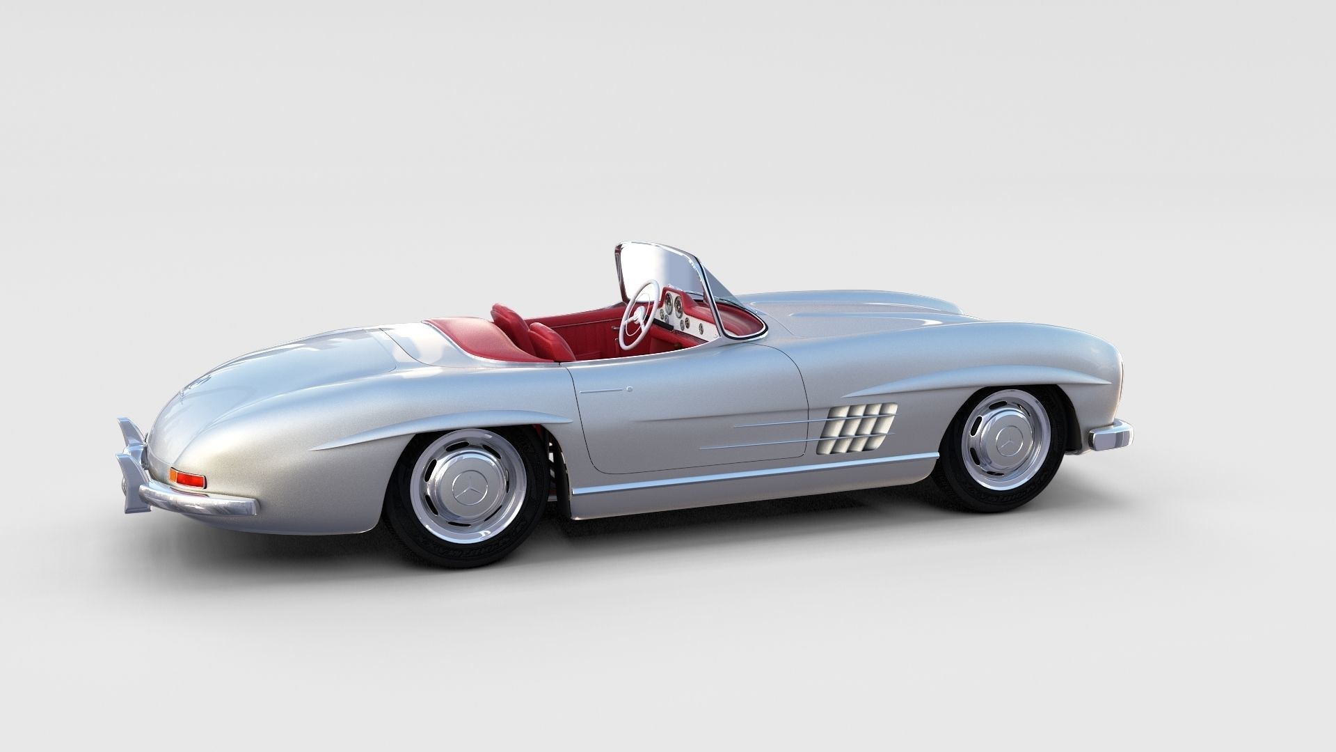 Mercedes 300SL with chassis Pack 3D model_17