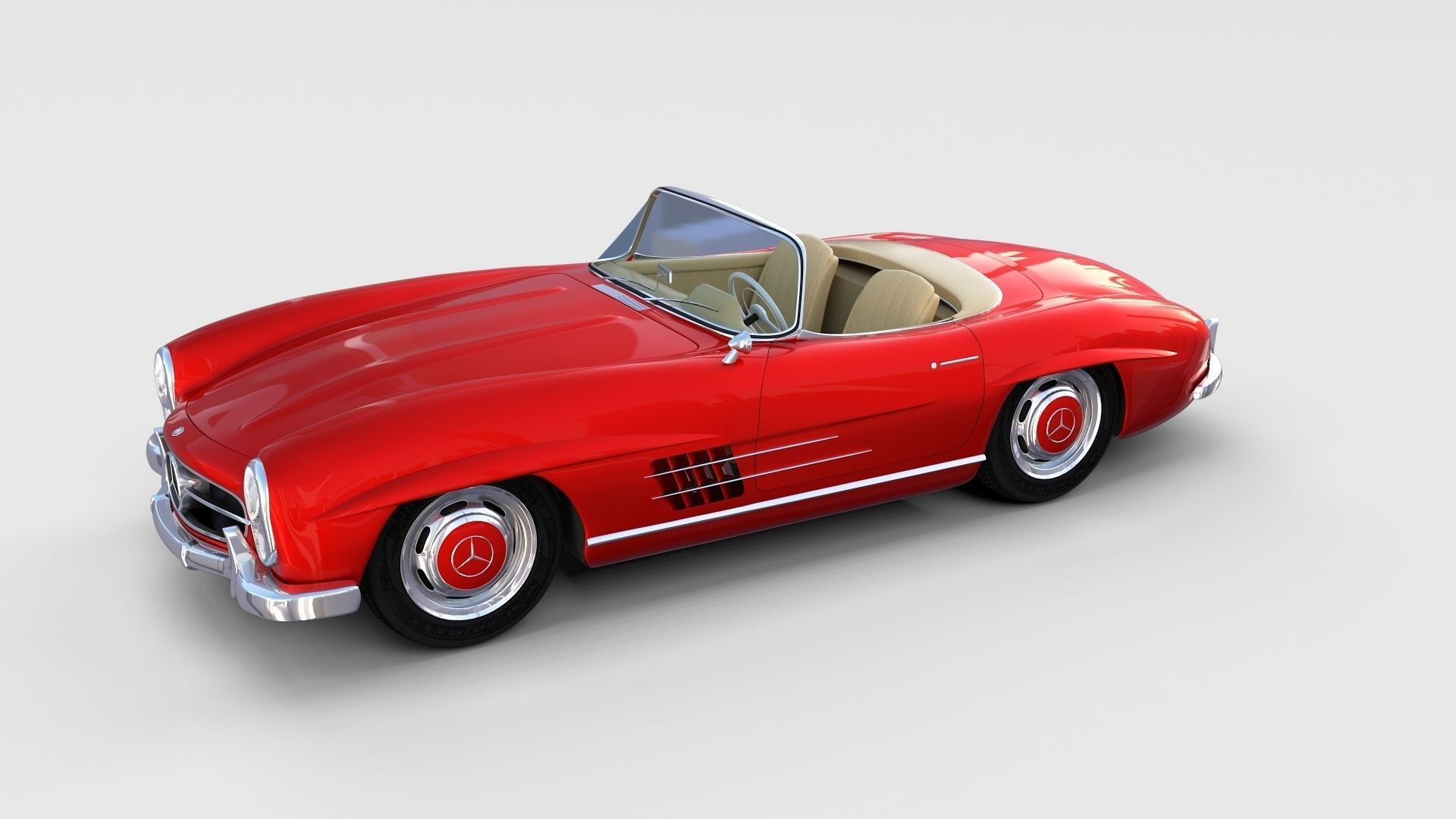Mercedes 300SL with chassis Pack 3D model_26