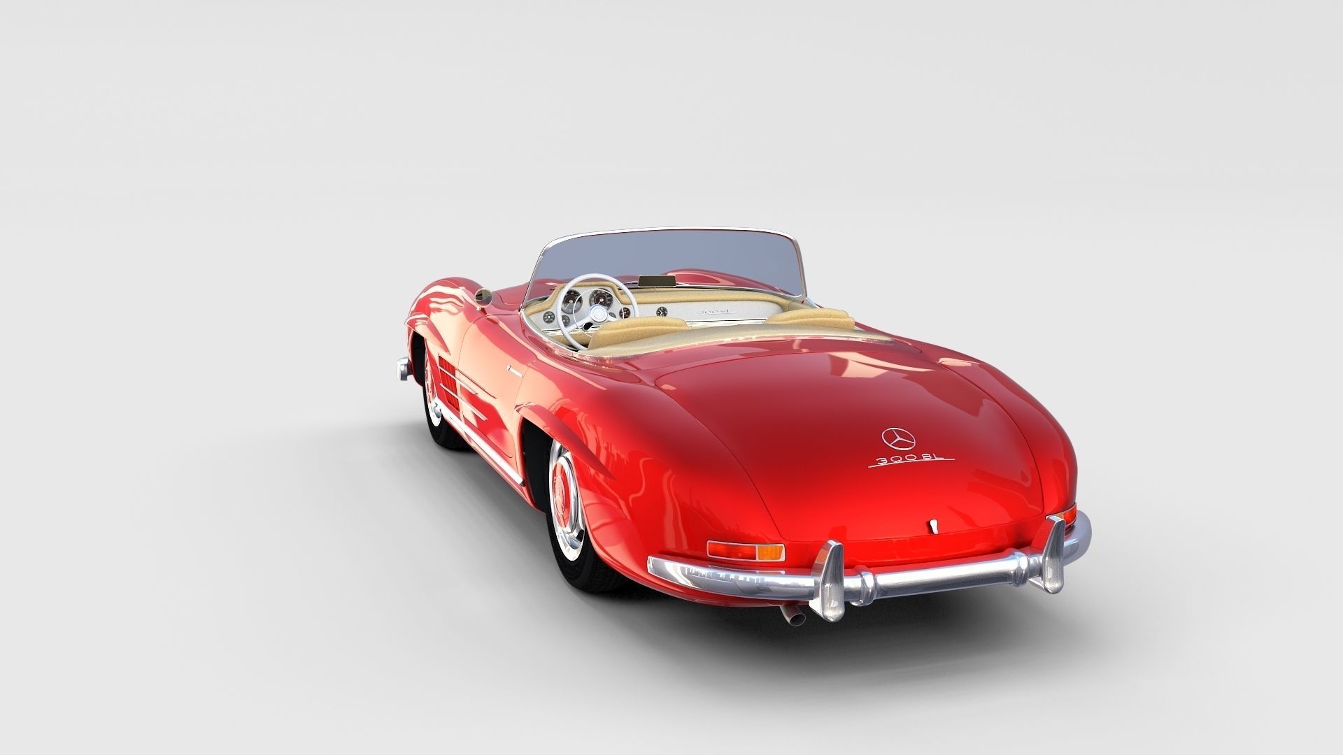 Mercedes 300SL with chassis Pack 3D model_14