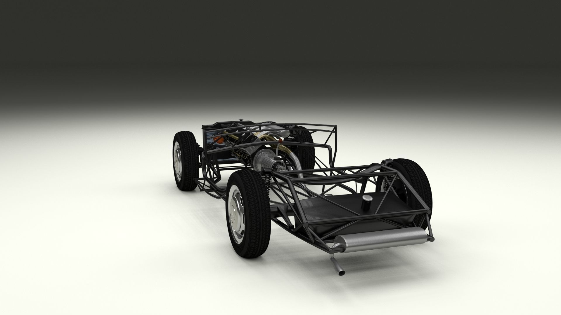 Mercedes 300SL with chassis Pack 3D model_30