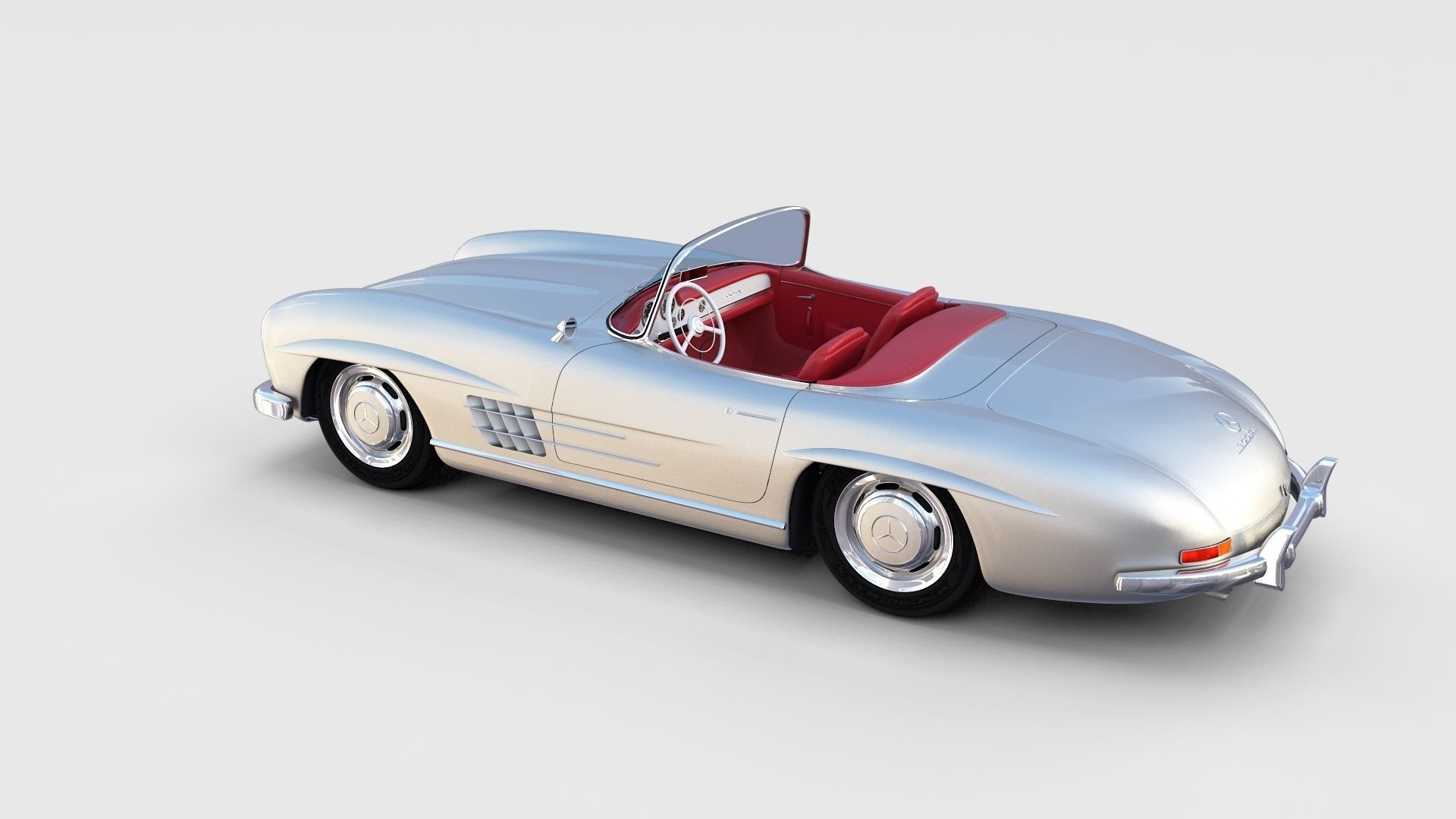 Mercedes 300SL with chassis Pack 3D model_23