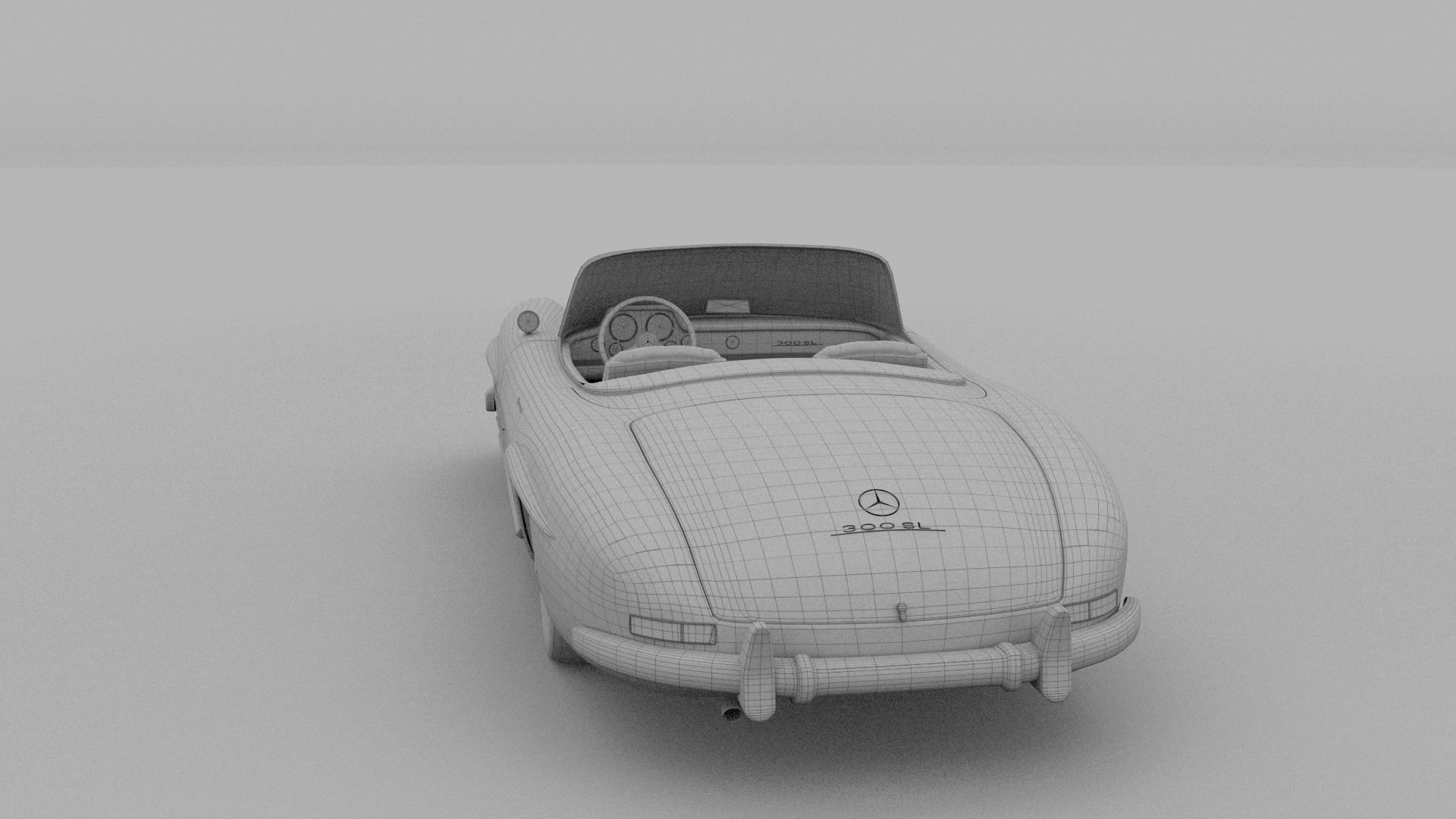 Mercedes 300SL with chassis Pack 3D model_46
