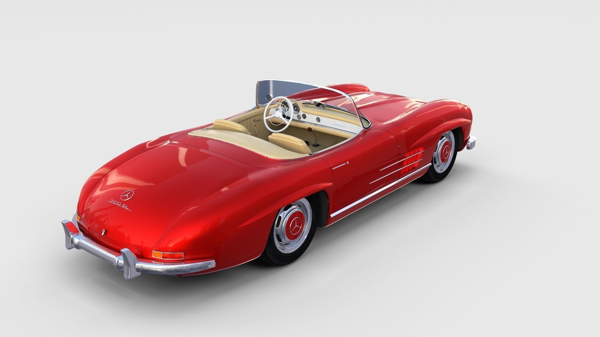 Mercedes 300SL with chassis Pack 3D model_39