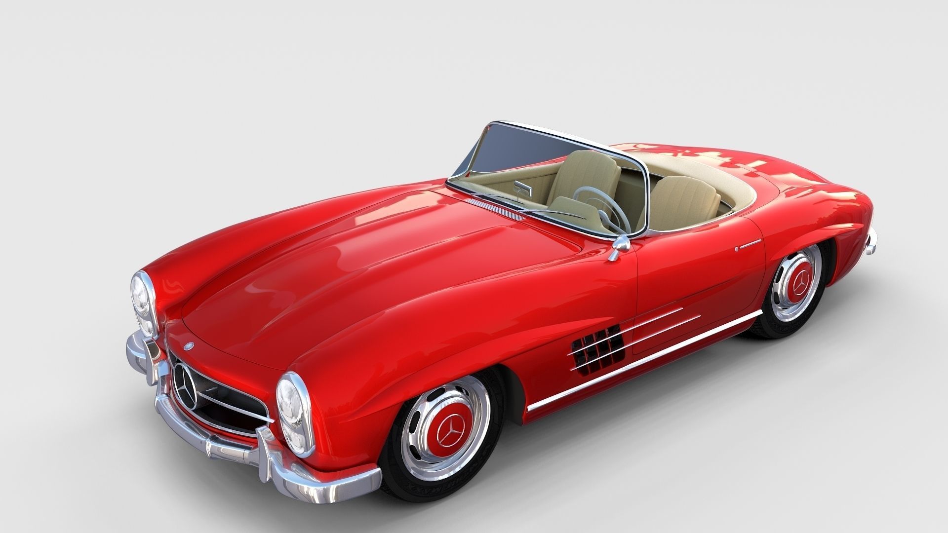 Mercedes 300SL with chassis Pack 3D model_31