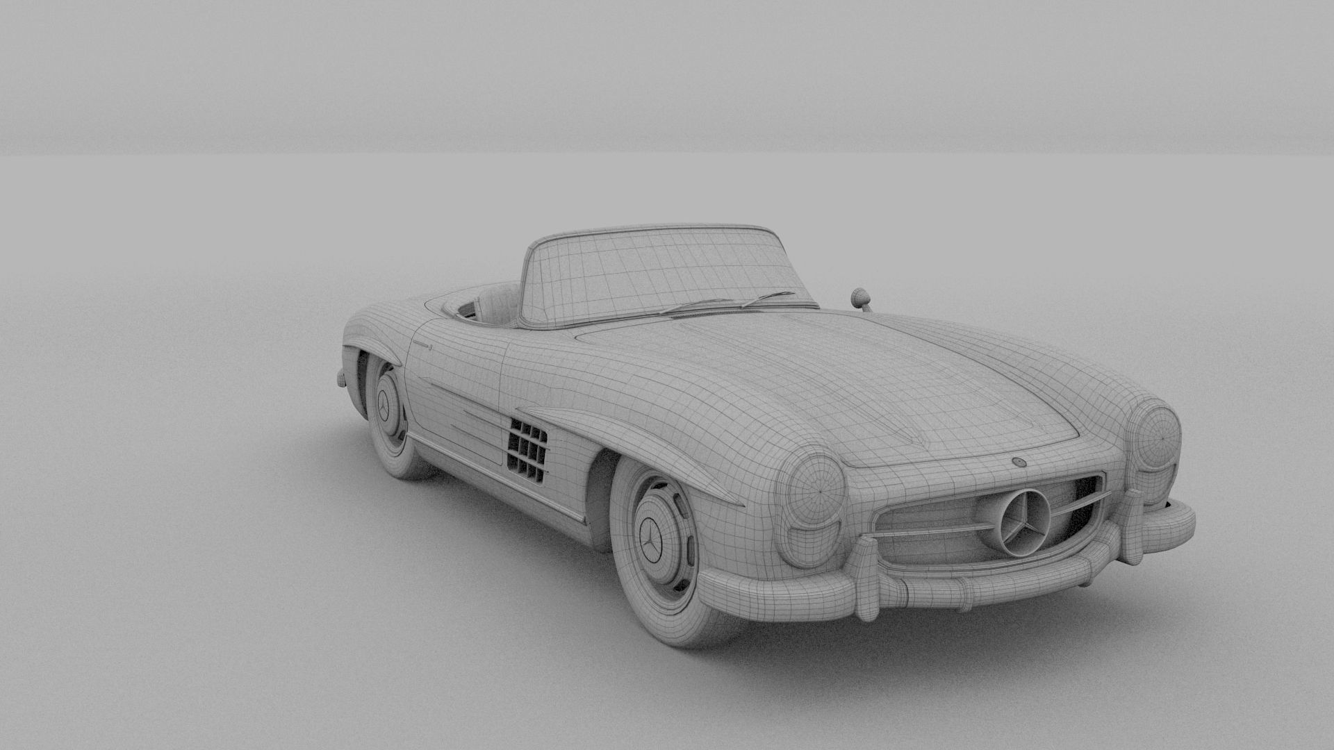 Mercedes 300SL with chassis Pack 3D model_33