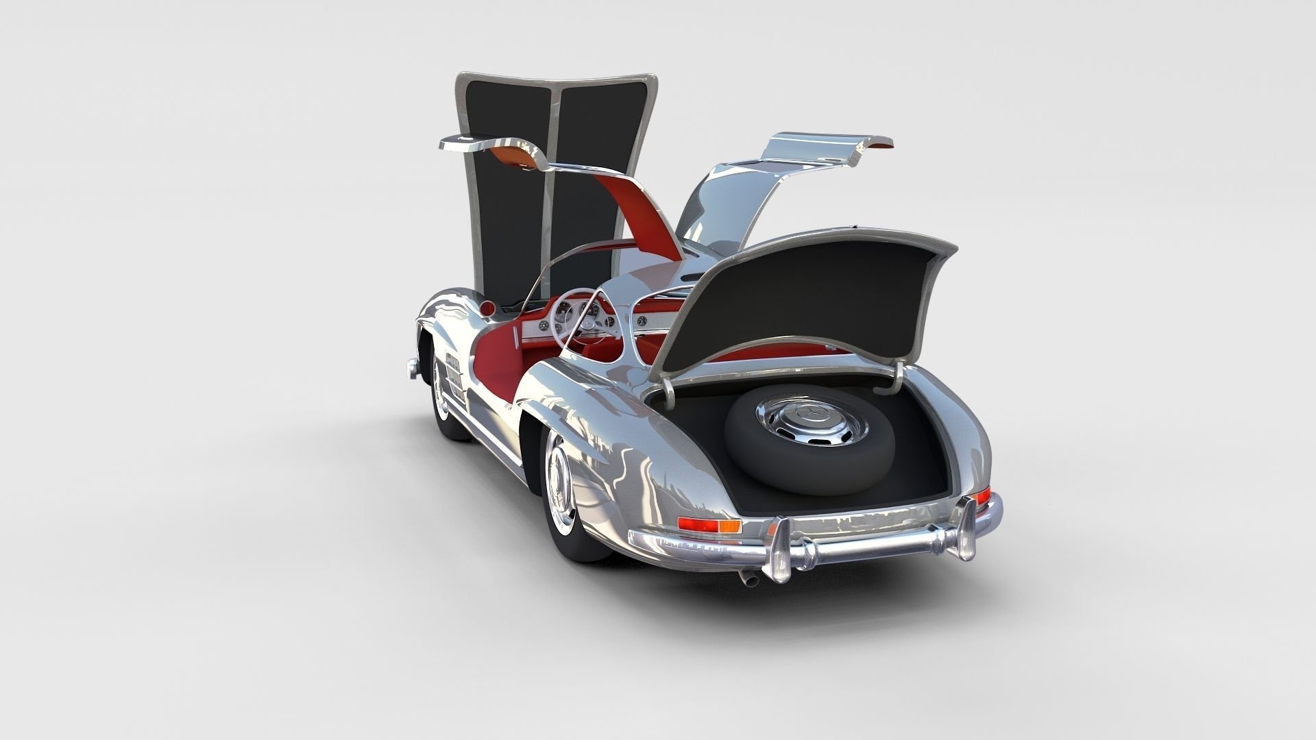 Mercedes 300SL with chassis Pack 3D model_16