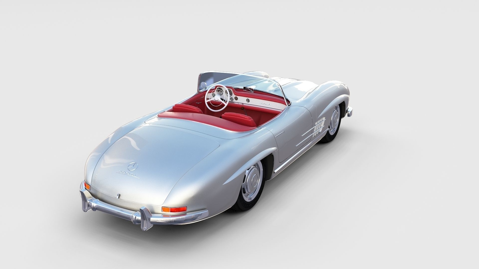 Mercedes 300SL with chassis Pack 3D model_29