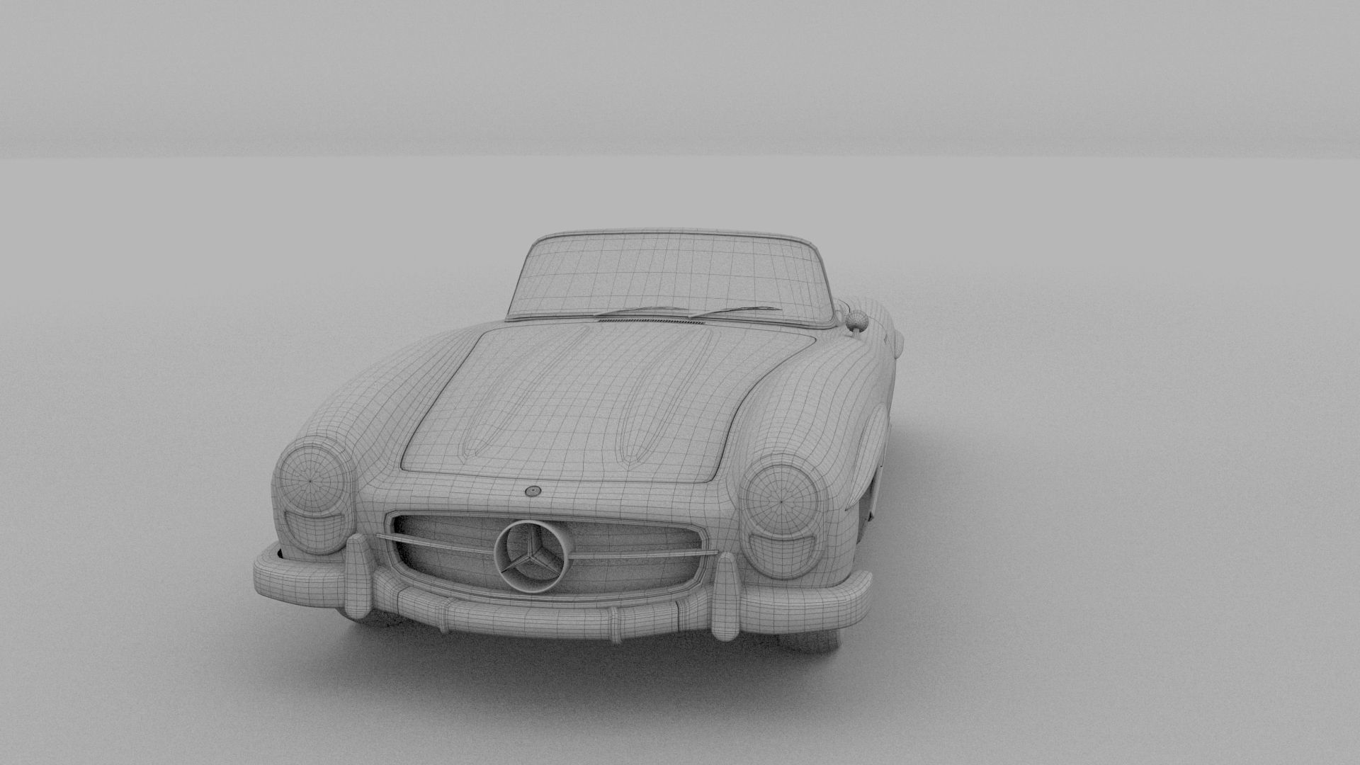 Mercedes 300SL with chassis Pack 3D model_55