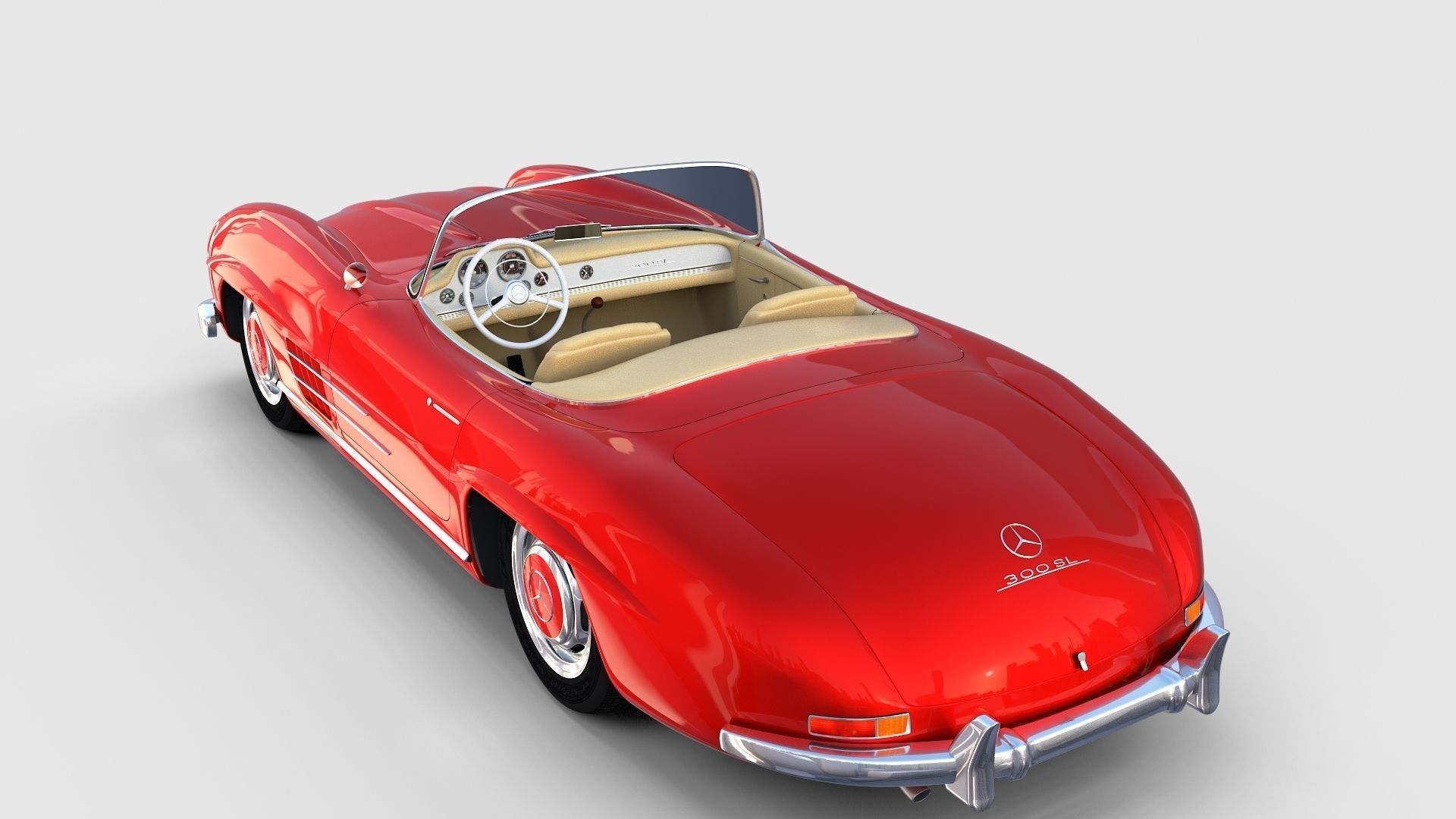 Mercedes 300SL with chassis Pack 3D model_47